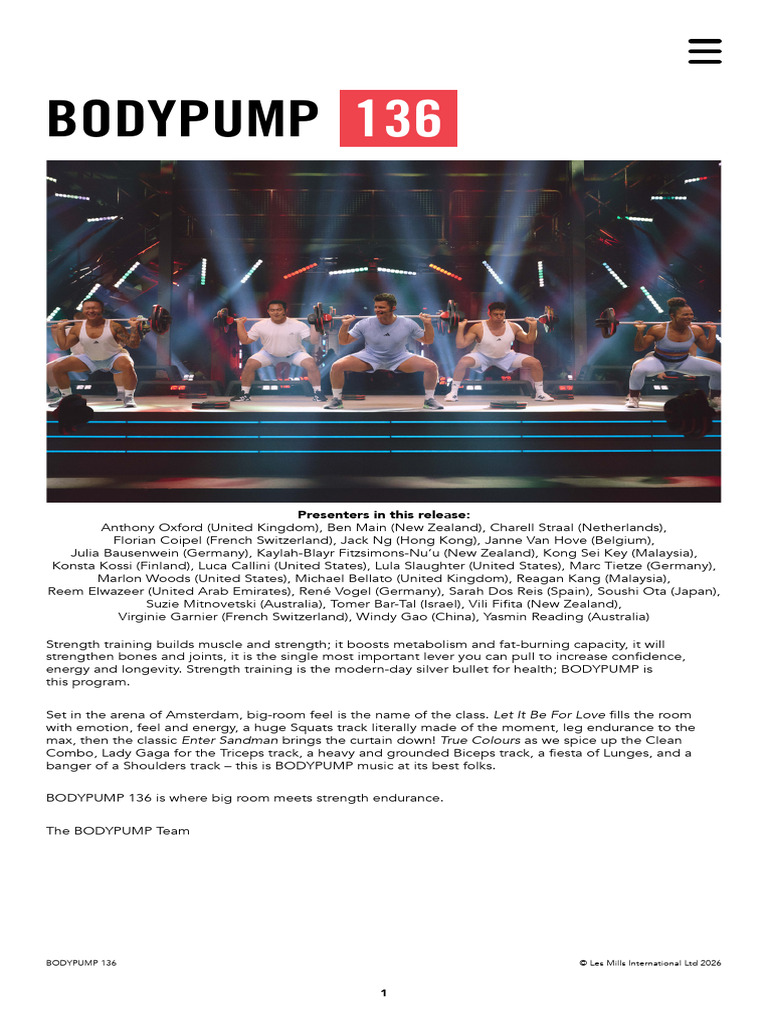 Bodypump 136 | PDF | Arm | Anatomical Terms Of Motion