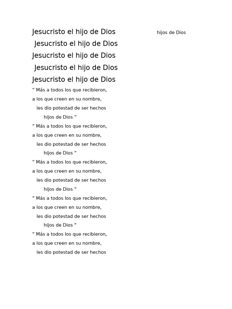 Jesucristo El Hijo de Dios Hijos de Dios | PDF
