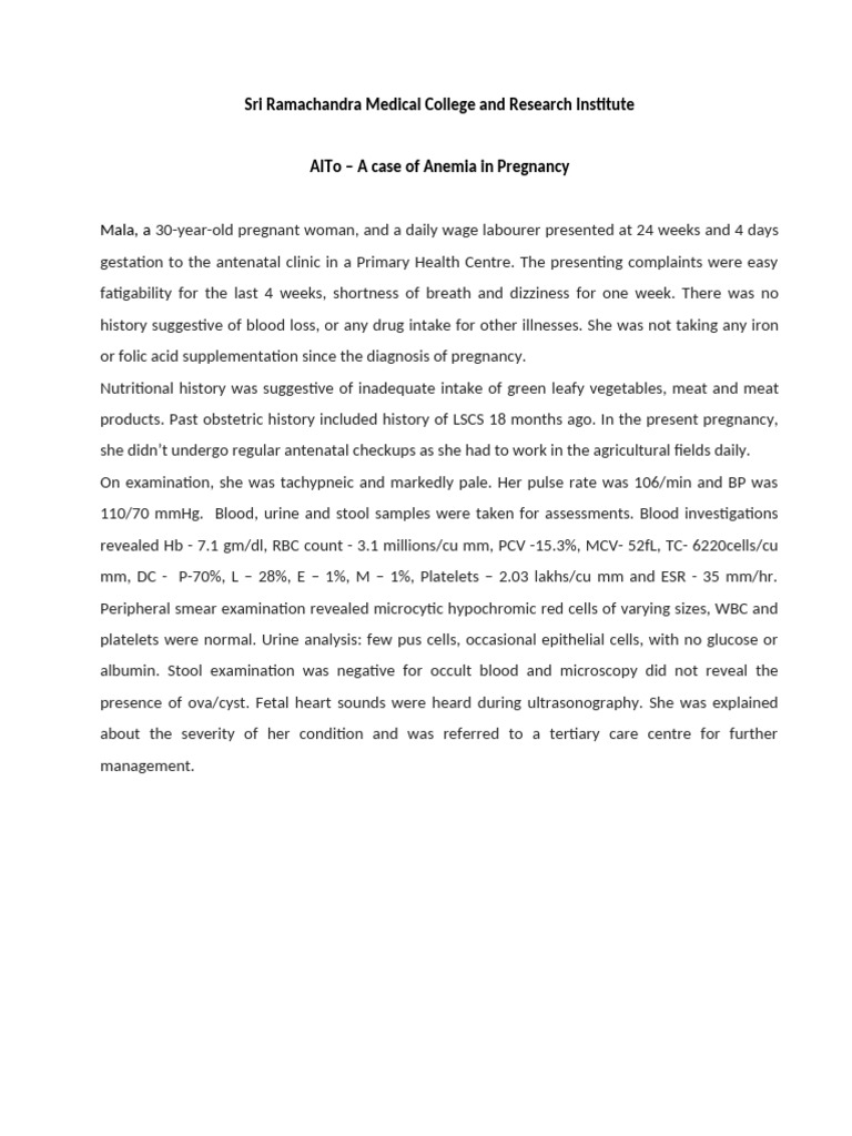 AITo - Anemia-Oct-2025 | PDF | Anemia | Medical Specialties