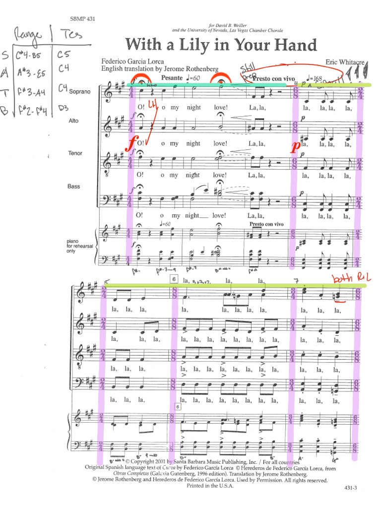 Whitacre+ +With+a+Lily+in+Your+Hand+ +Unmarked (1) | PDF
