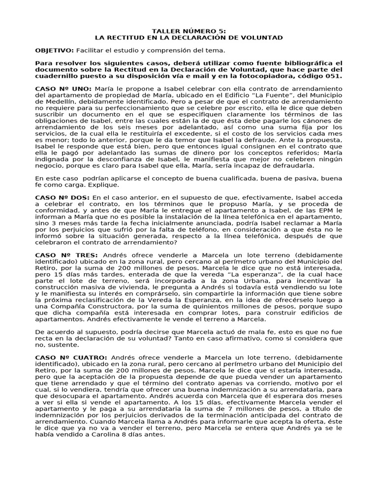 Taller Nmero 5 Sobre La Rectitud en La Declaracin | PDF