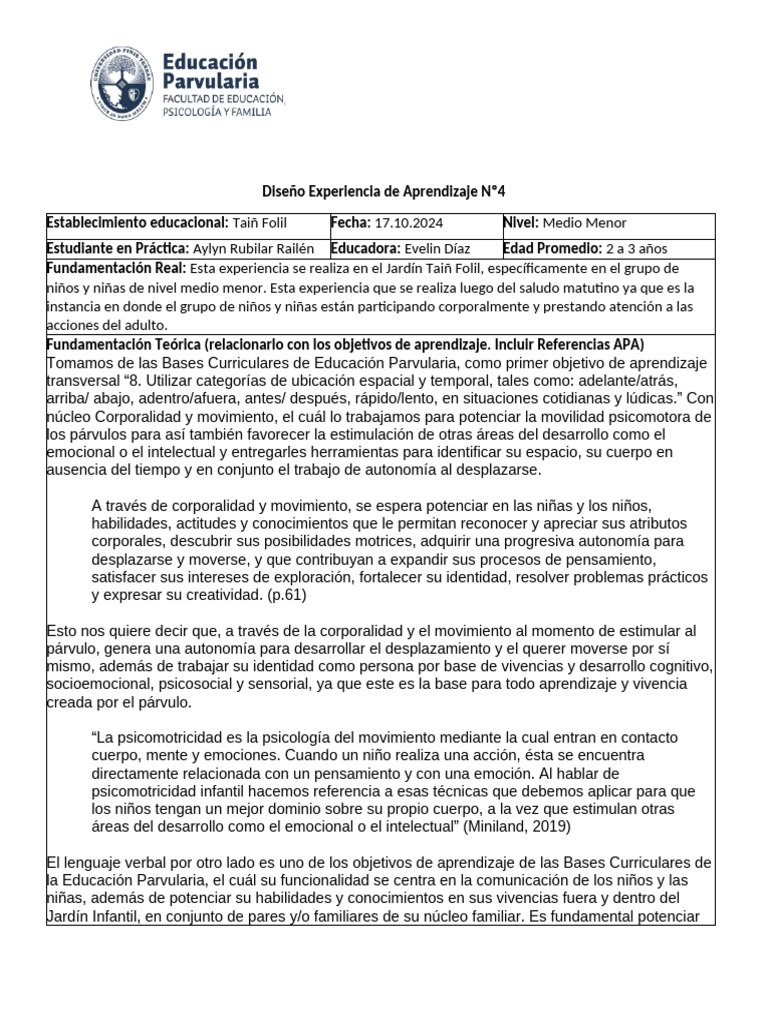 17.10,24 (Editar) Diseno Experiencia de Aprendizaje N4 Aylyn R | PDF ...