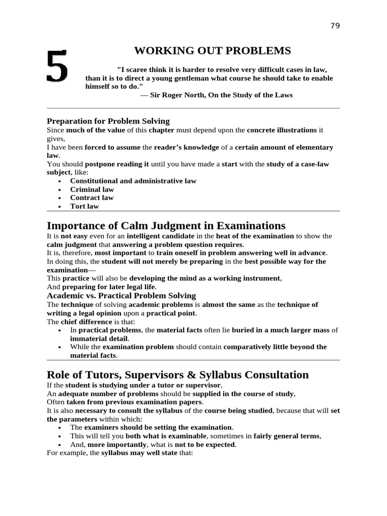 5.prose WORKING OUT PROBLEMS | PDF | Question Of Law | Negligence