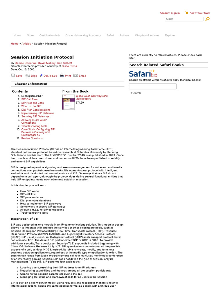 Session Initiation Protocol - Description of SIP | PDF | Session ...