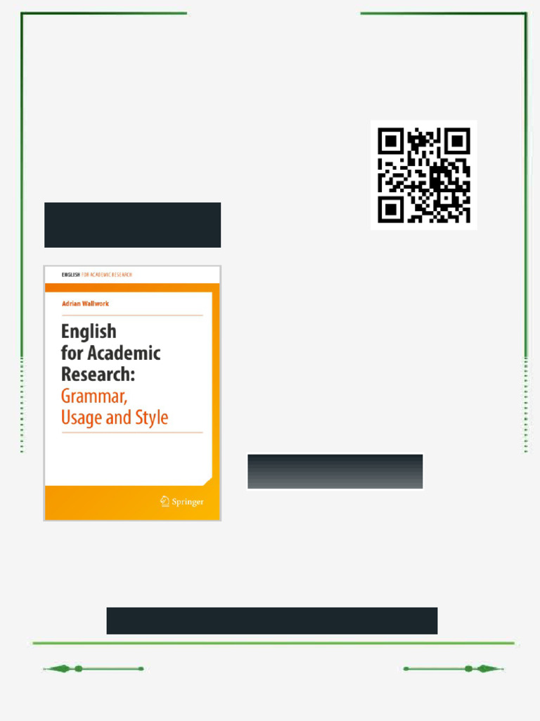English for Academic Research: Grammar, Usage and Style Adrian Wallwork ...