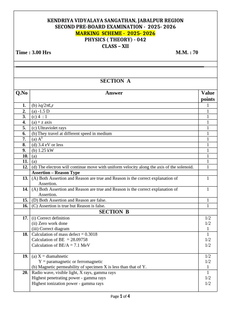Marking Scheme PB 2 PHYSICS | PDF | Physical Quantities | Electromagnetism