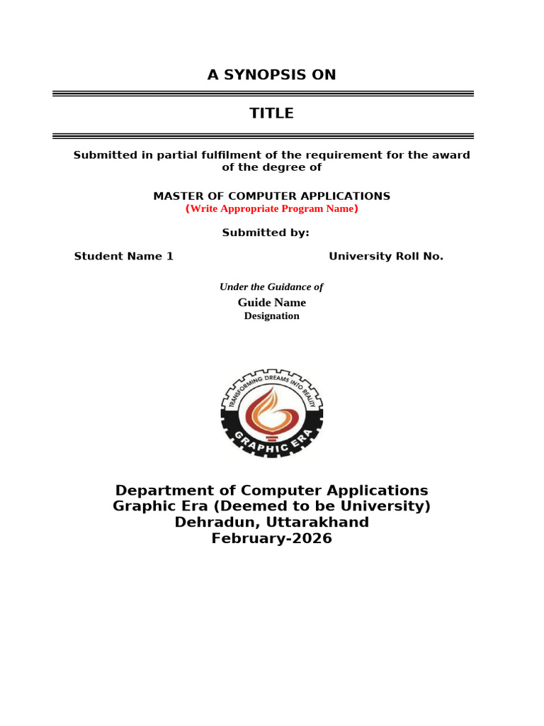 Project Synopsis Format | PDF | Computer Science | Software Engineering