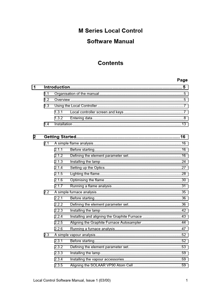 M Series Local Control Manual | PDF | Atomic Absorption Spectroscopy ...