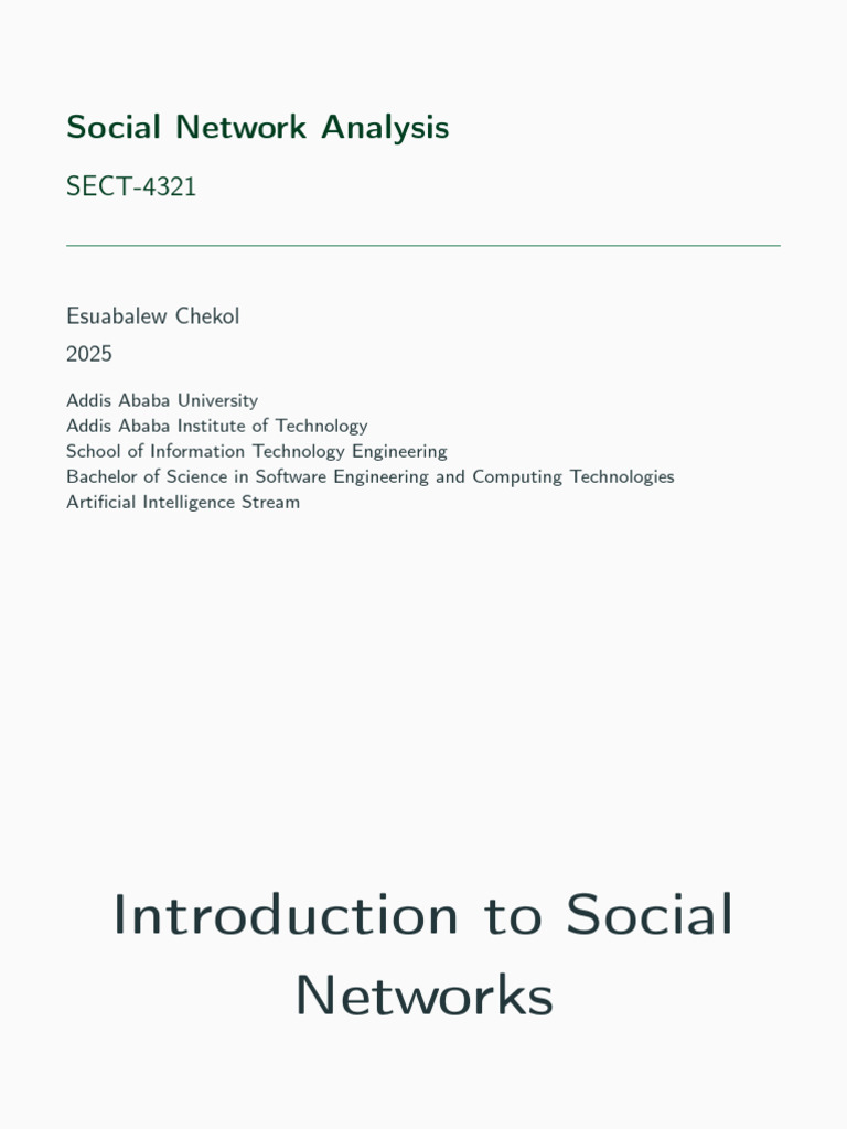 Introduction To Social Networks | PDF | Social Network | Vertex (Graph ...