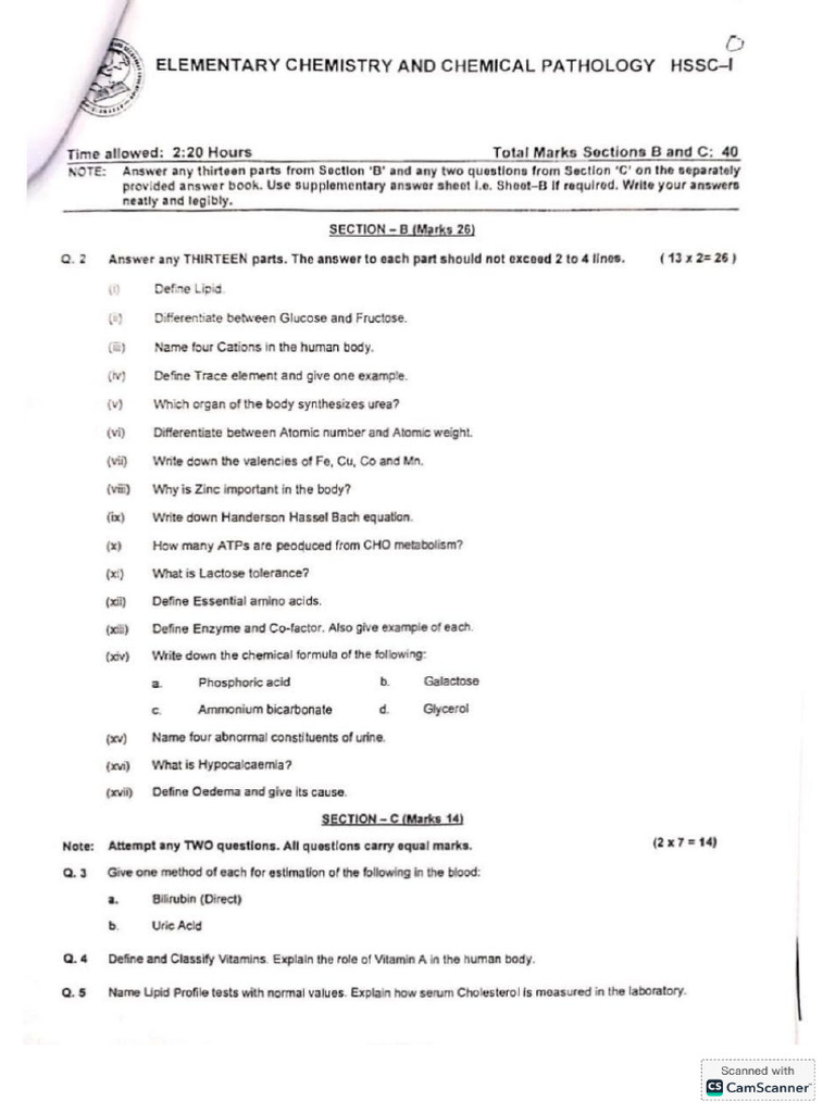 Past Papers HSSC 1 | PDF