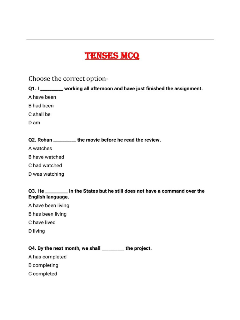 Tense Questions | PDF
