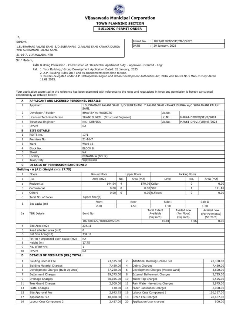 Bpo Mad 4TH Line Left 3 BHK 1073 - 0138 - B - VMC - Mad - 2025 | PDF ...