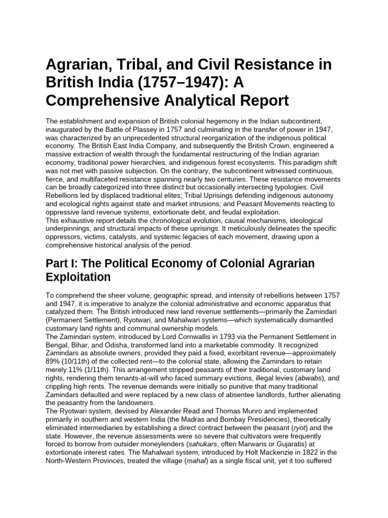 British India Rebellions Overview Request | PDF