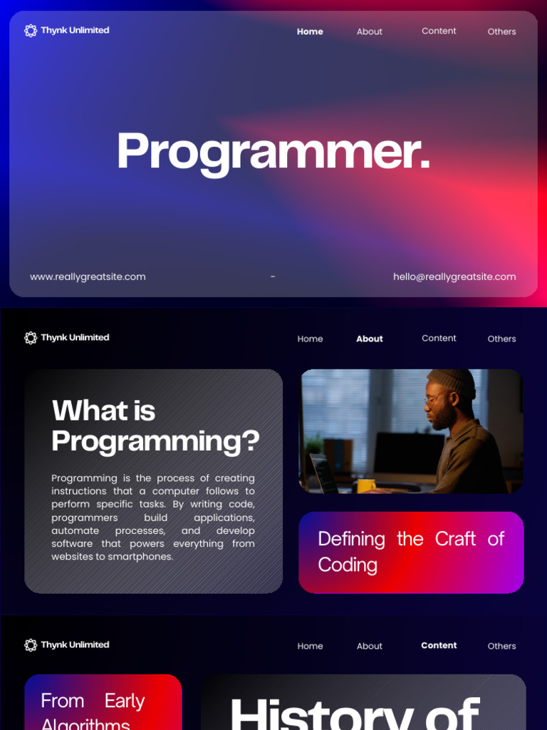 Black Modern Gradient Programmer Presentation | PDF | Computer ...