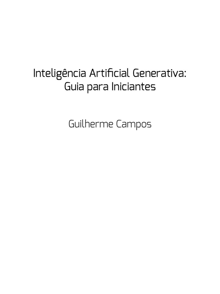 Intelige Ncia Artificial Generativa - Guia para Iniciantes | PDF ...