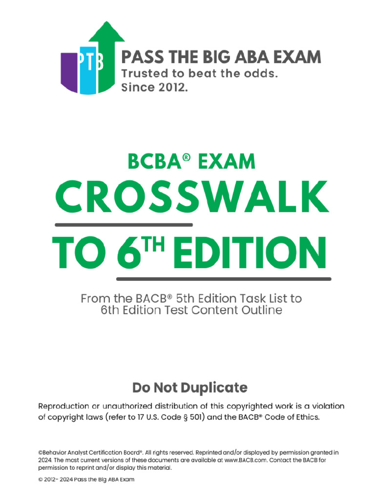6th Ed PTB Bcba Crosswalk Final | PDF | Validity (Statistics ...