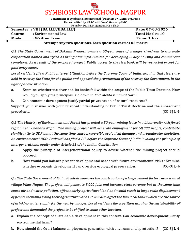 Ii Internal Assessment Envt Law | PDF | Environmental Degradation ...