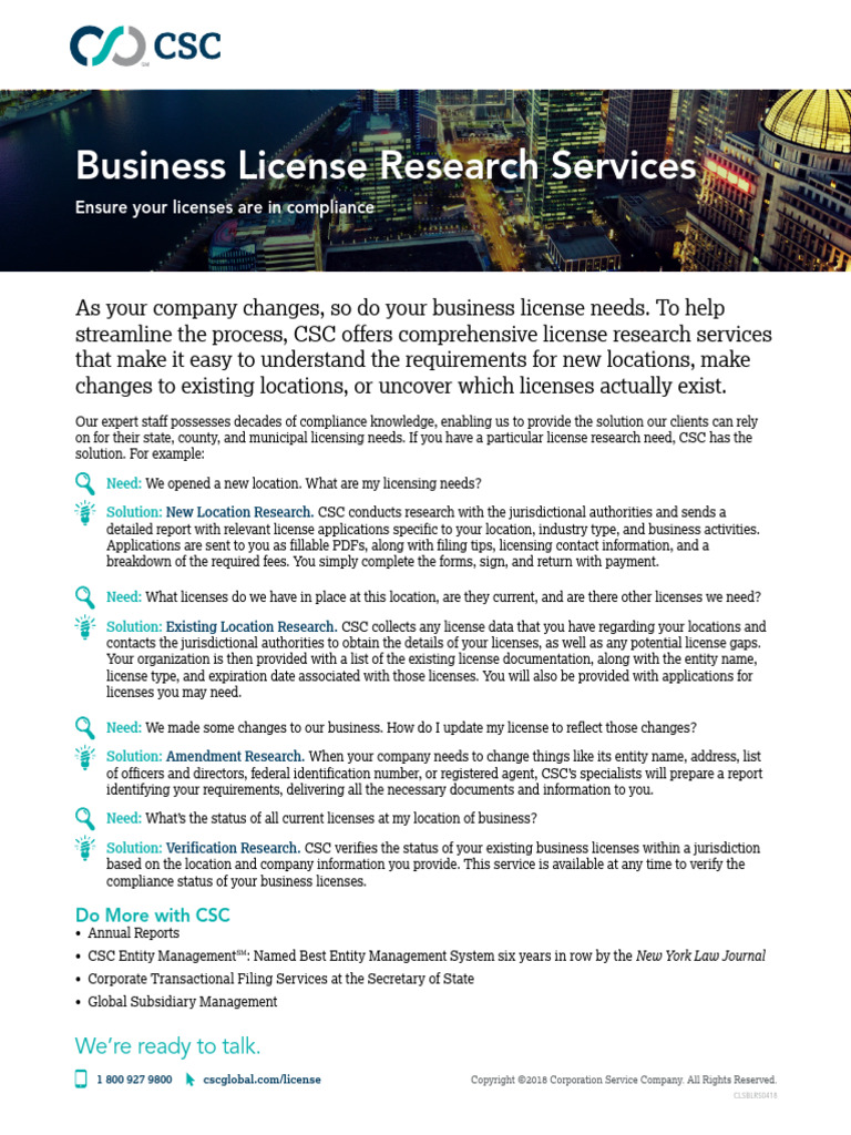Business License Research Services | PDF | License | Registered Agent