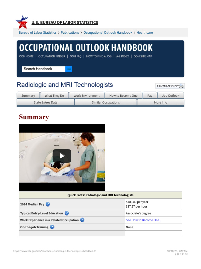 Radiologic and MRI Technologists - Occupational Outlook Handbook - U.S ...