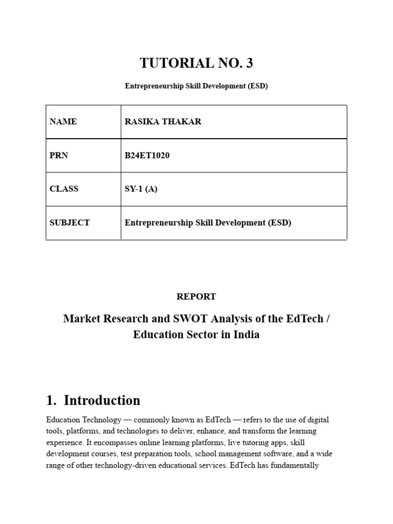 Swot Analysis | PDF | Educational Technology | Teachers
