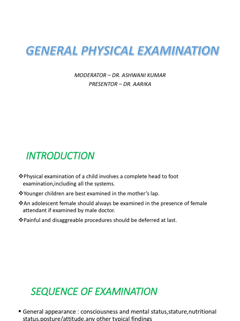 General Physical Examination P | PDF | Skull | Medical Specialties