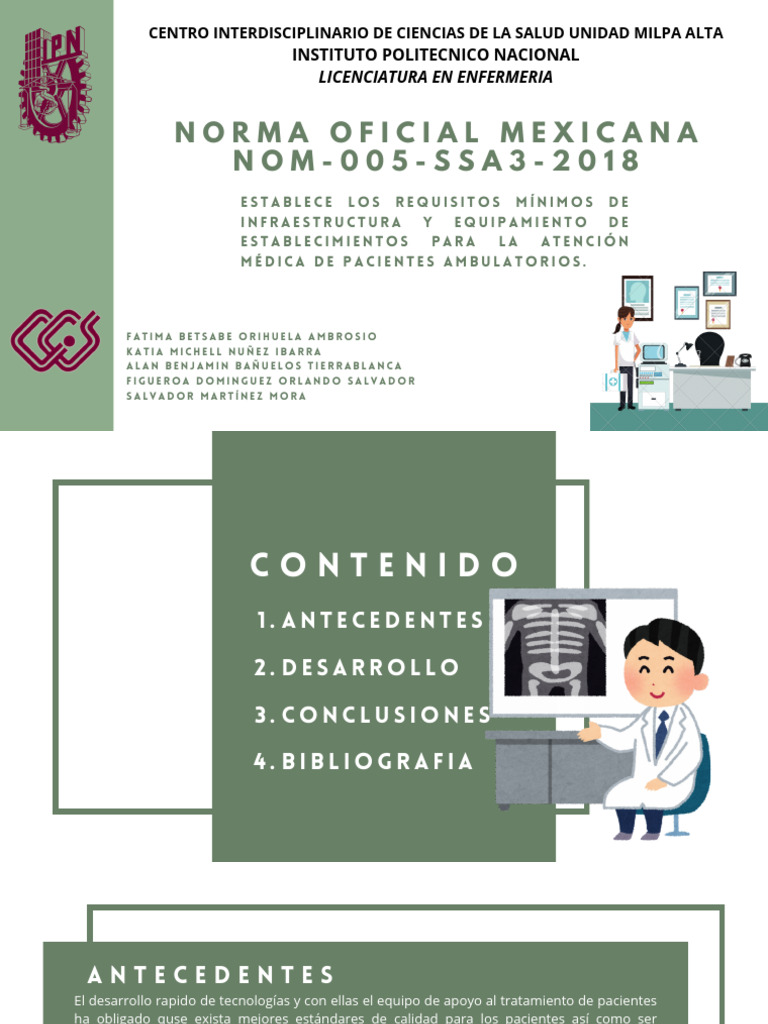 NORMA Oficial Mexicana NOM 005 SSA3 2018 | PDF | Hospital | Cuidado de ...