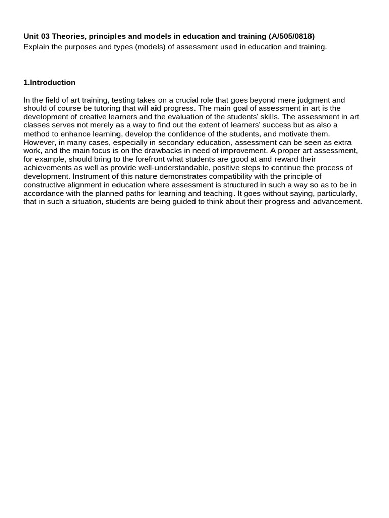 Unit 03 AC3 Assessment | PDF | Educational Assessment | Educational ...