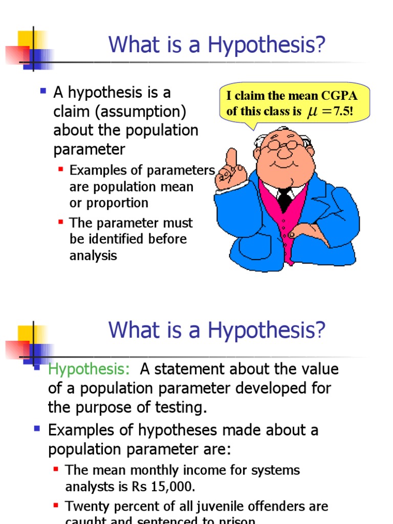 characteristics of a statistical hypothesis