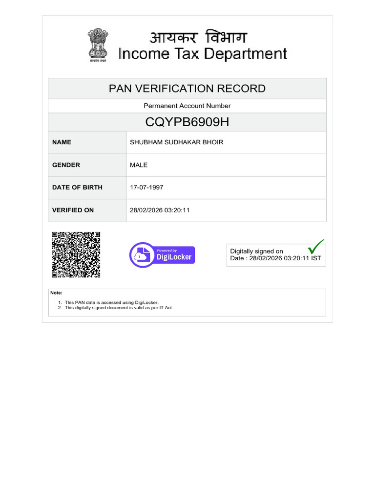 My Pan Card | PDF