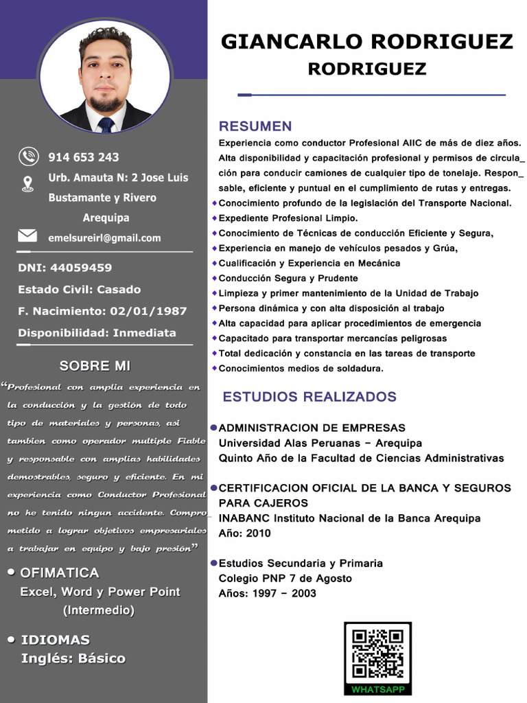 CV - Rodriguez Rodriguez Giancarlo | PDF