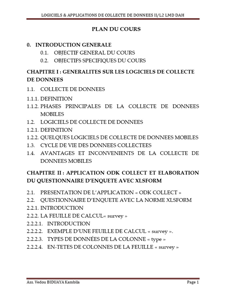 Log & Appl de Collecte de Donnees l2 LMD Dah - Ises Kga | PDF ...