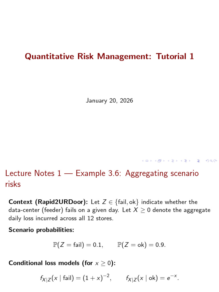 QRM Tutorial 1 Slides | PDF | Probability Distribution | Standard Deviation