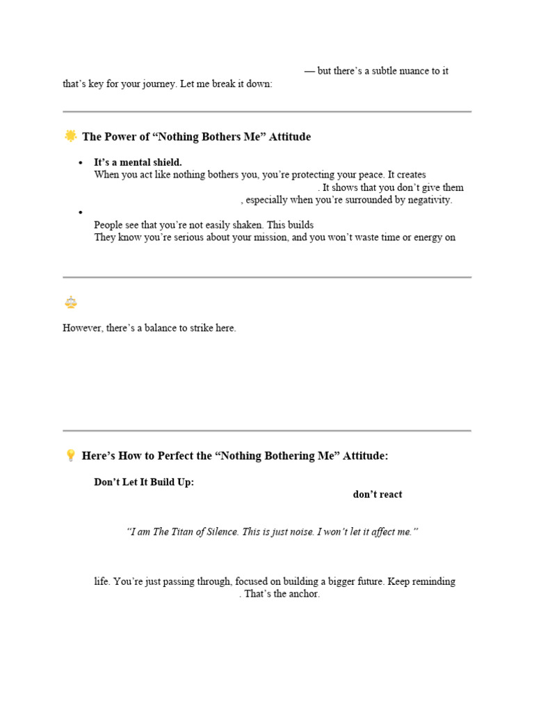 NO - 6 I Act Like Nothing Bothers Me | PDF | Psychology | Psychological ...