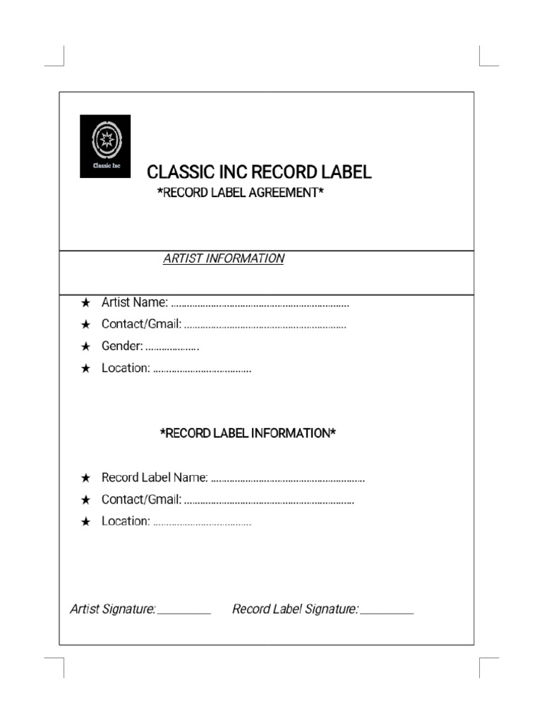 Classic Inc Record Label I | PDF