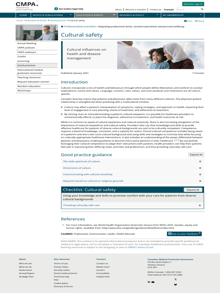Cultural Safety CMPA Good Practices | PDF | Health Care | Medicine