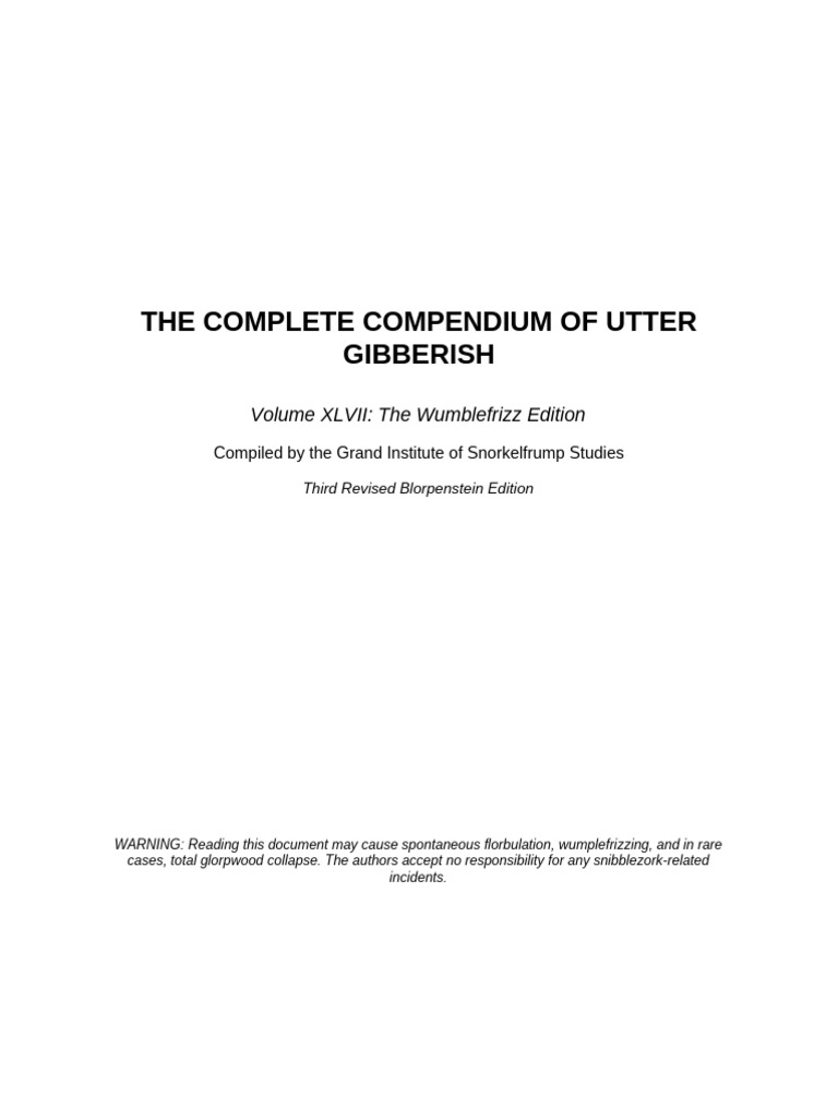 Gibberish Compendium | PDF