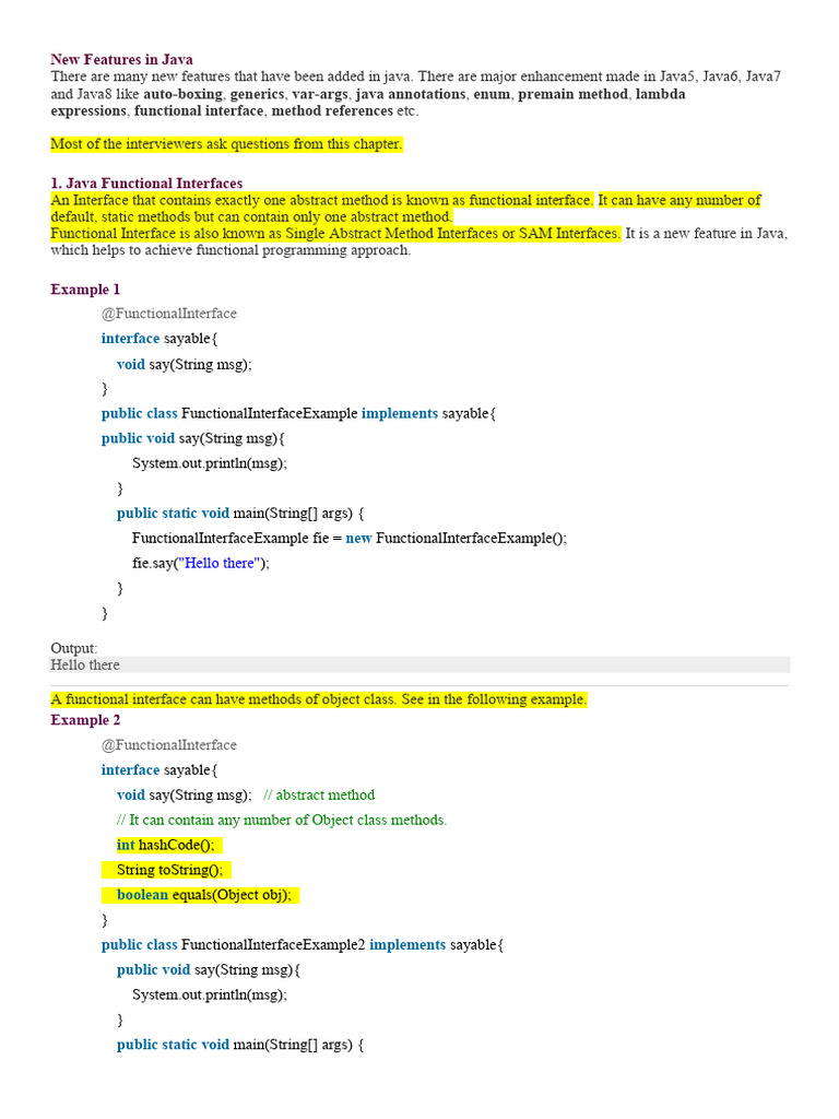 01 - New Features in Java - Unit 3 | PDF | Method (Computer Programming ...