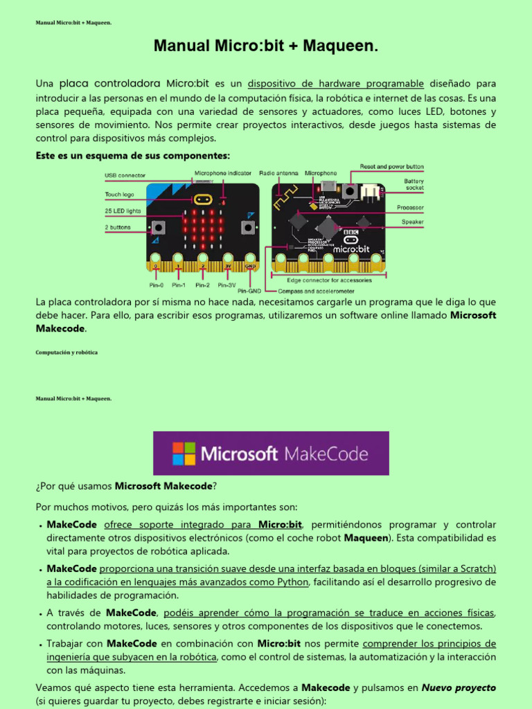 Manual Microbit Maqueen | PDF | Conector eléctrico | Scratch (lenguaje ...
