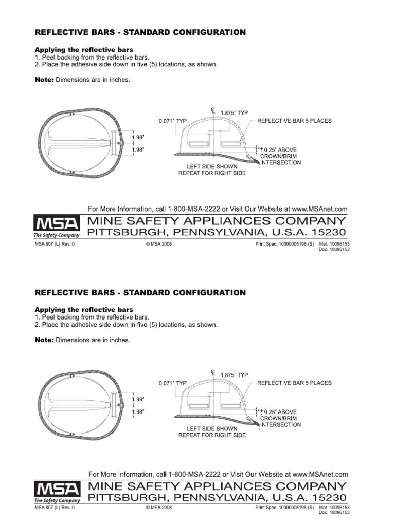 36 MSA Cairns-Reflective-Bar-Application Instructions en | PDF