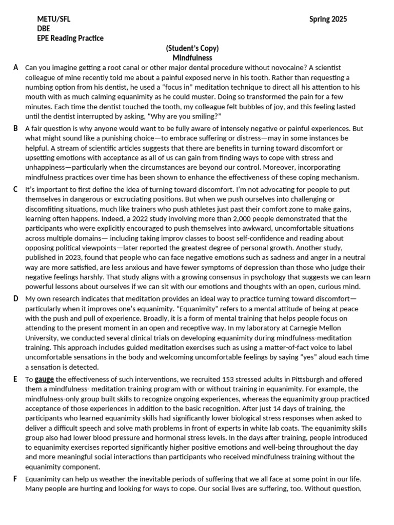 Extra Epe RP 3 Mindfulness Ss 2 | PDF
