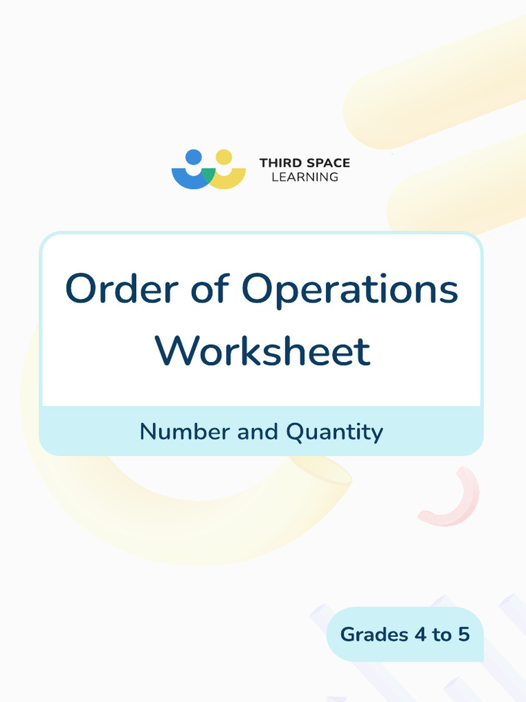 Grade 4 To 5 Order of Operations Worksheet | PDF | Mathematics | Learning