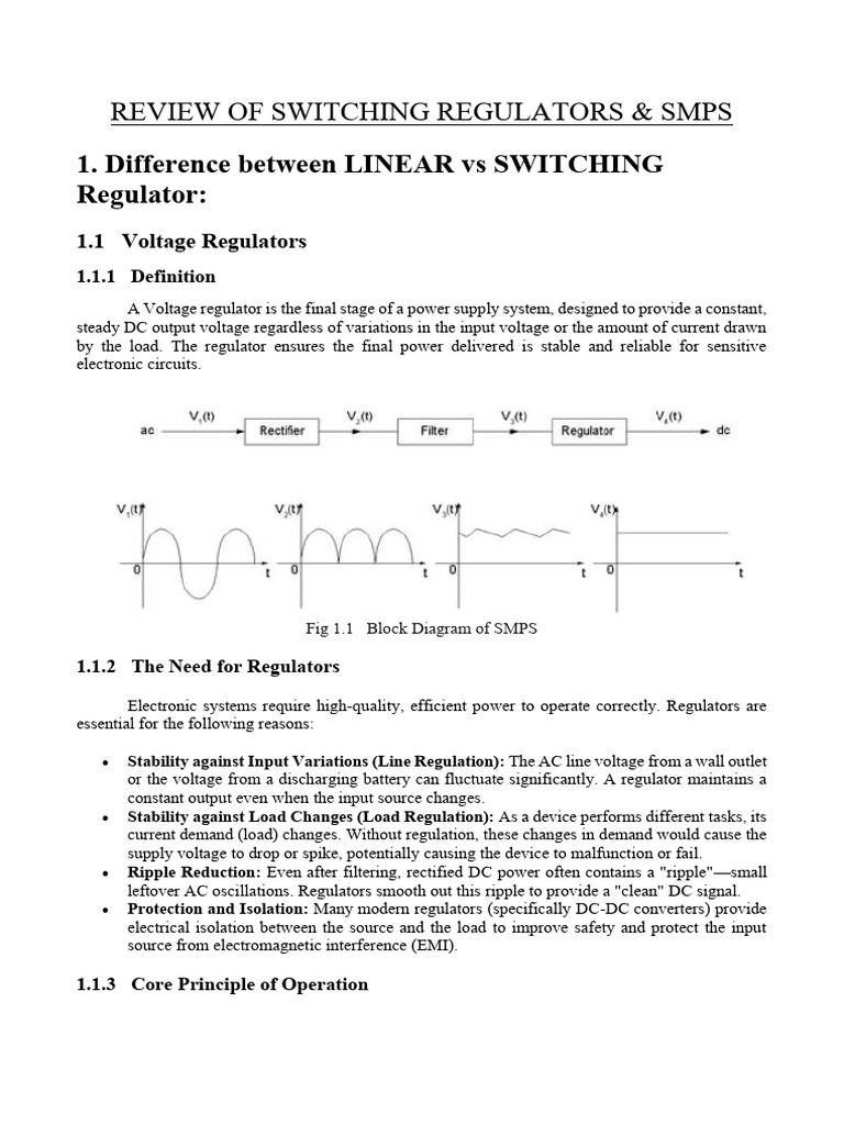 Report - Review of Switching Regulators and SMPS | PDF | Rectifier ...