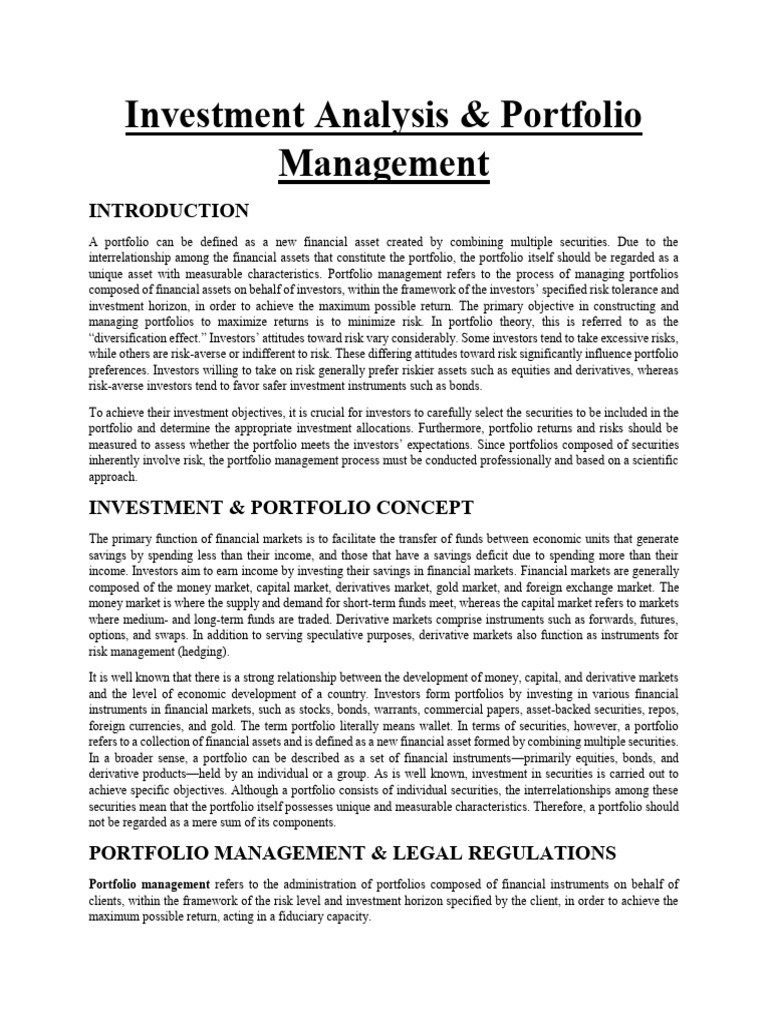 Investment Analysis and Portfolio Management 2 | PDF | Risk Aversion ...
