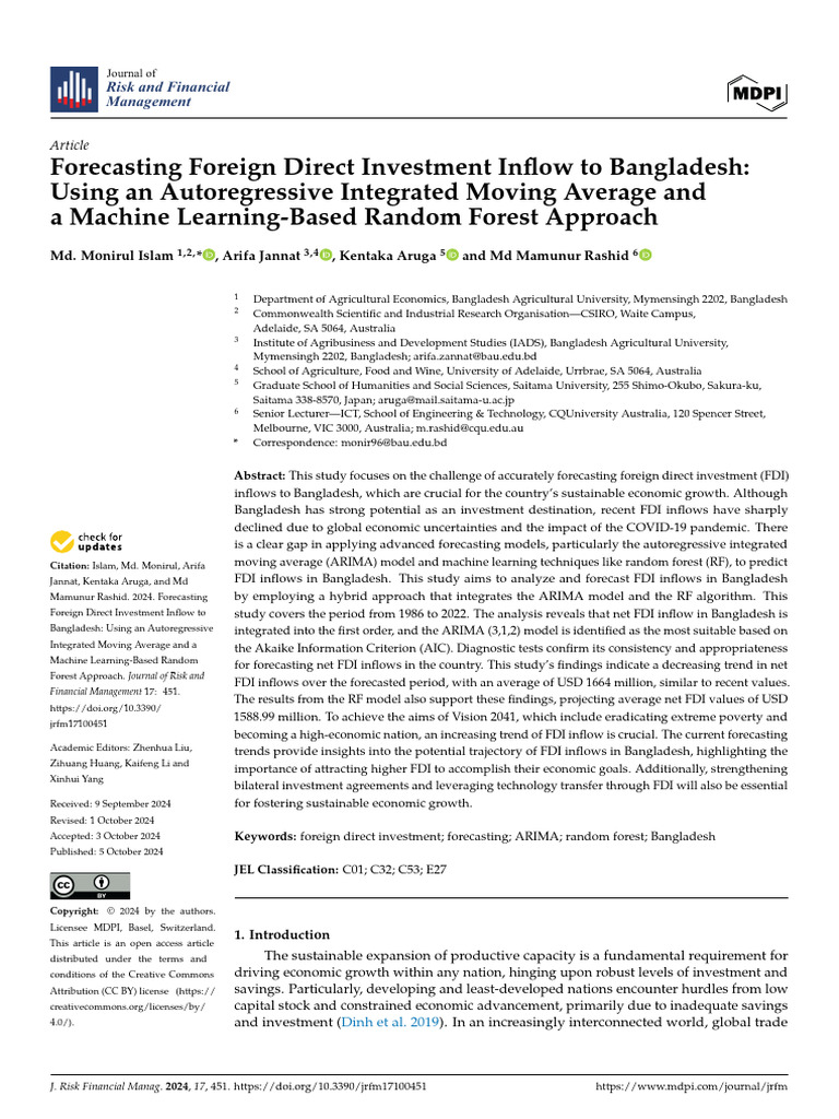 JRFM 17 00451 v2 | PDF | Autoregressive Integrated Moving Average ...