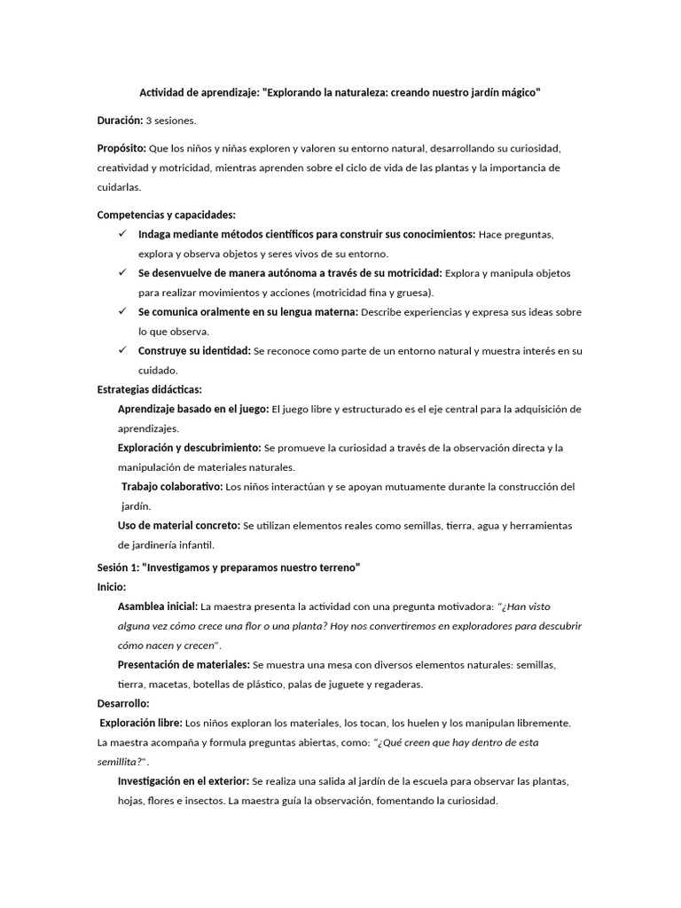 3 Sesiones de Aprendizaje | PDF | Aprendizaje | Cognición