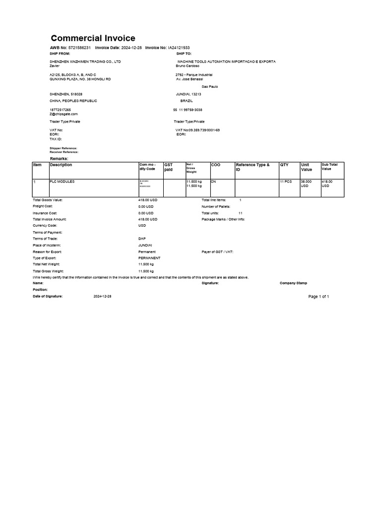 Invoice 20241230 130150415 5721586231 | PDF | Value Added Tax | Invoice