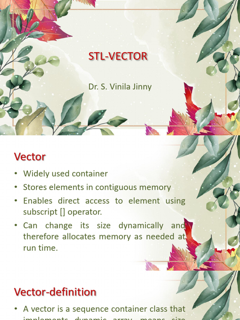 Module 8 STL Vector Part3 | PDF | Software Engineering | Object ...