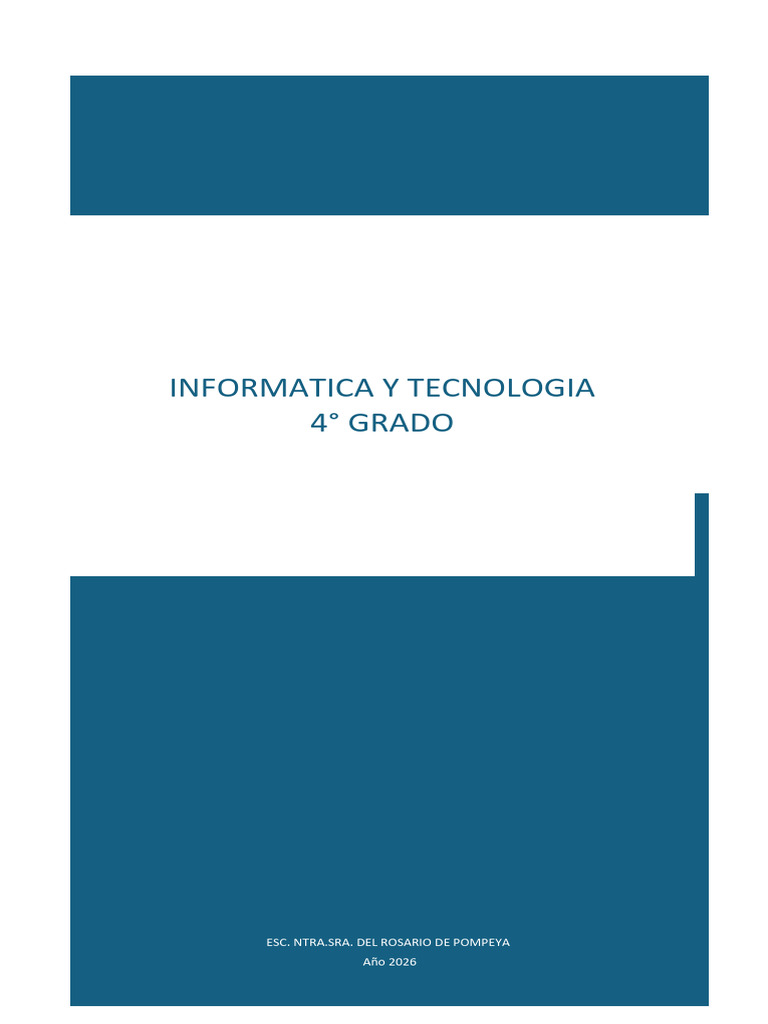 4 - Informática y Tecnologia Cuarto Grado | PDF | Hardware de la ...