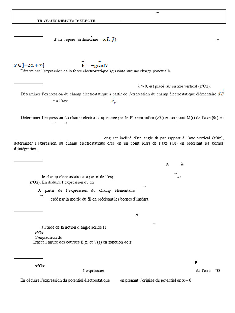 Séries 1 Et 2 TD - Élec Stat - 2023-2024 | PDF