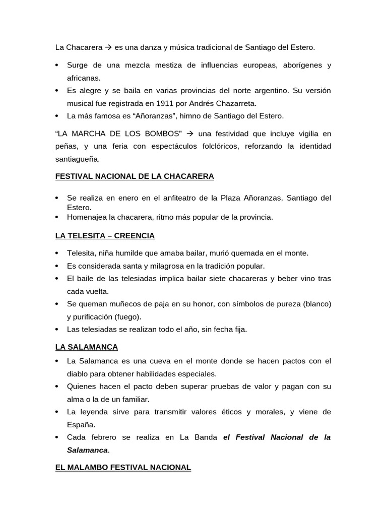 La Chacarera | PDF | Bailes